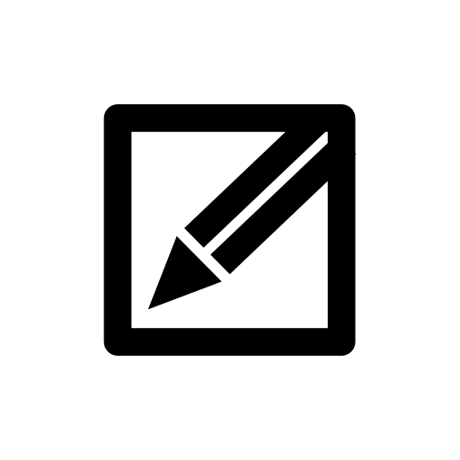 Pencil in a square edit or write interface button symbol