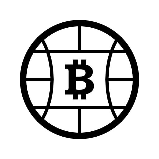 Bitcoin globe symbol