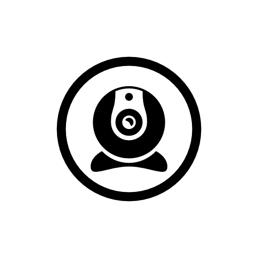 Webcam tool interface symbol in circular outline