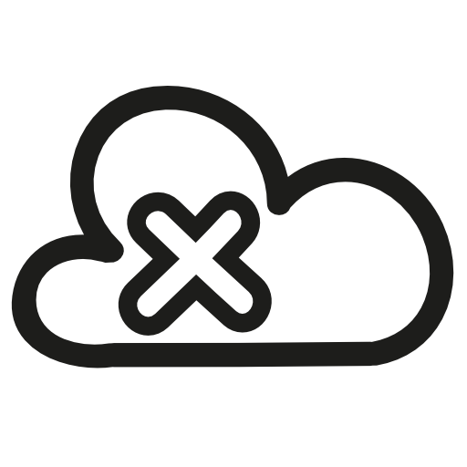 Delete cloud file hand drawn interface symbol