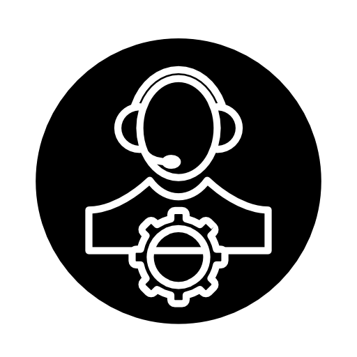 Person or personal setting outline symbol in a circle