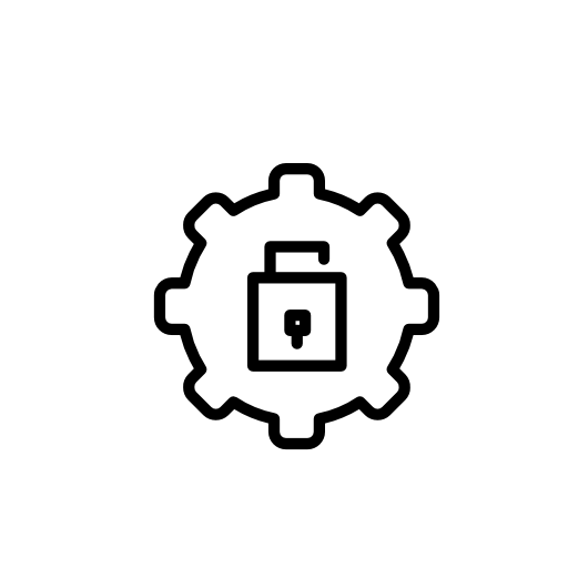 Lock settings interface circular symbol