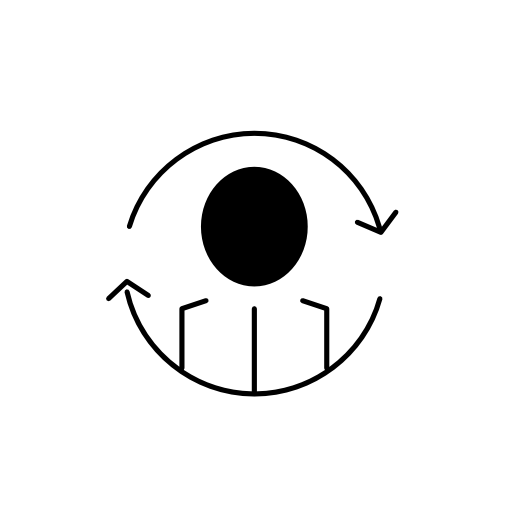 Person synchronization symbol in a circle