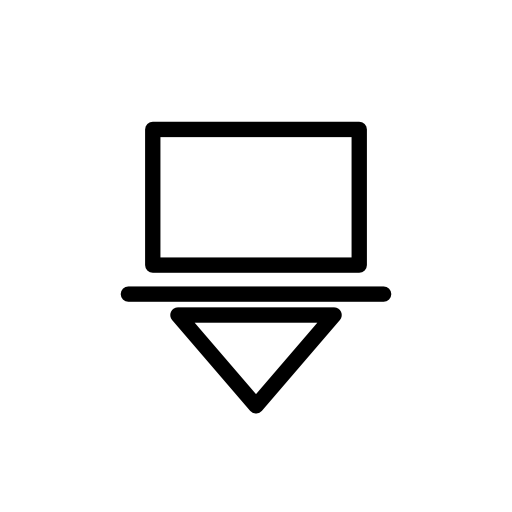 Screen symbol outline in a circle