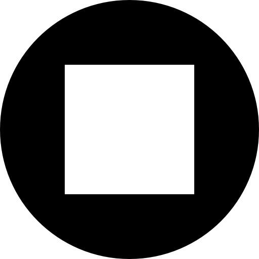 Stop square shape in a circular button