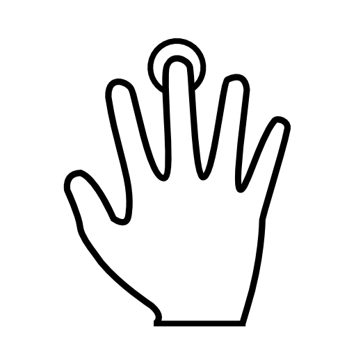 Fingerprint scanning of middle finger
