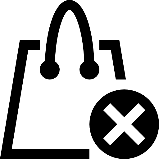 Shopping bag remove interface symbol