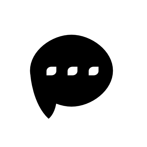 Comment balloon black rounded shape with three dots inside