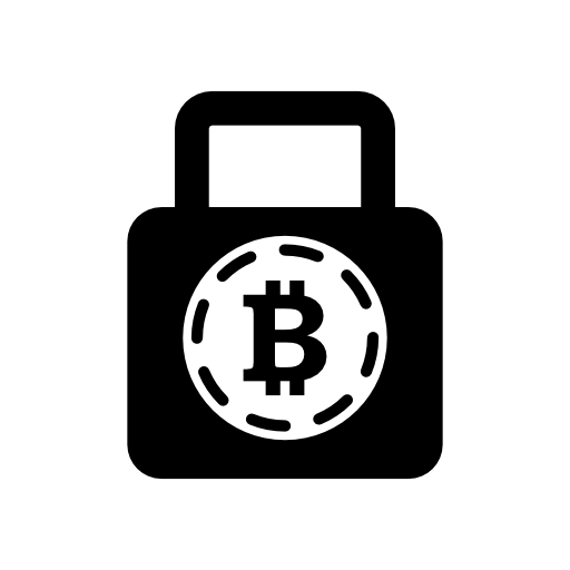 Bitcoin safety lock symbol