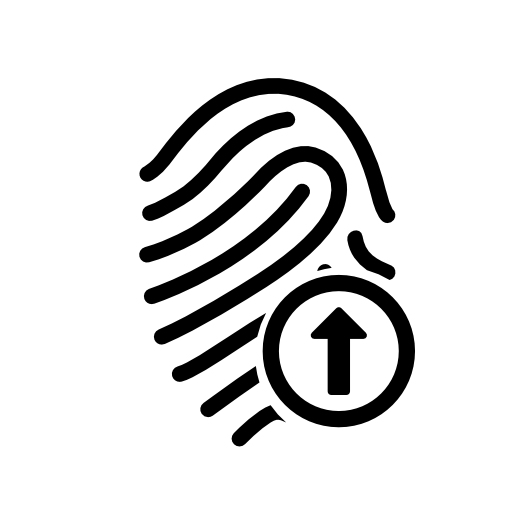 Fingerprint outline with arrow up