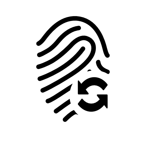 Fingerprint with refresh symbol