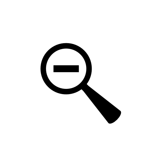 Zoom out magnifier symbol with minus sign inside
