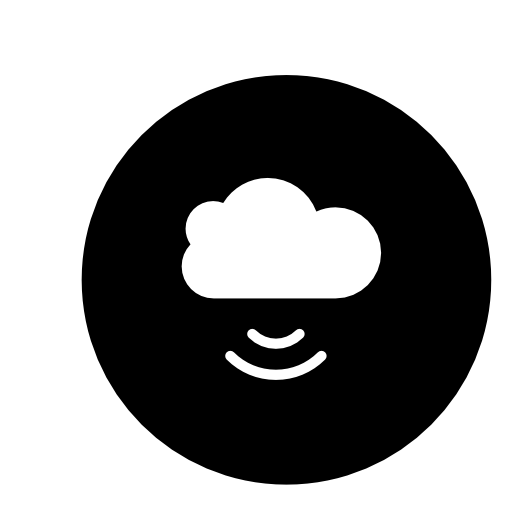 Cloud wifi connection circular symbol