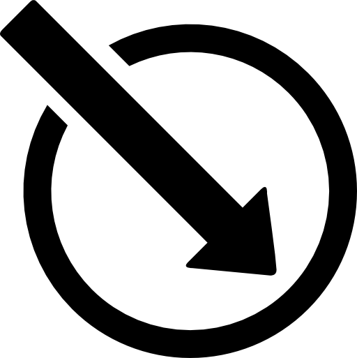 Large arrow in a circle point to right down