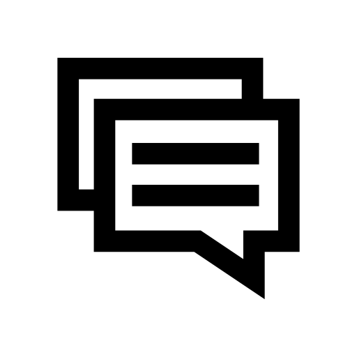 Rectangular speech bubble with text lines