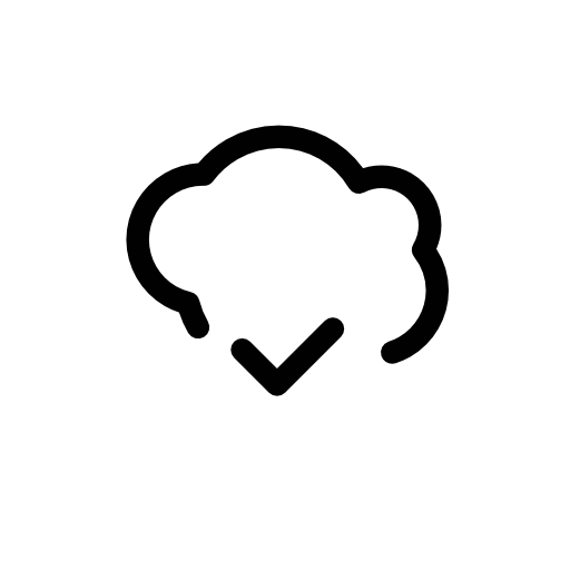 Check sign on a cloud symbol