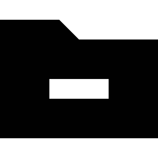 Folder black shape with a minus sign