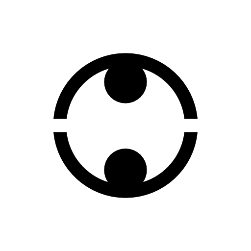 Circular lines symbol with two small circles for facebook
