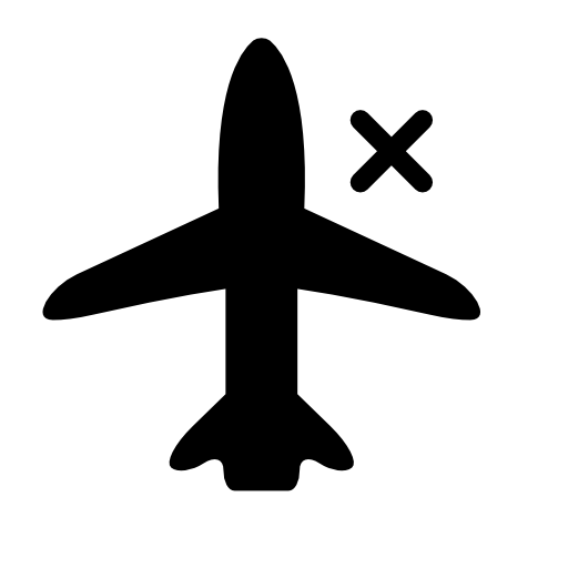 Airplane sign with a cross for phone interface
