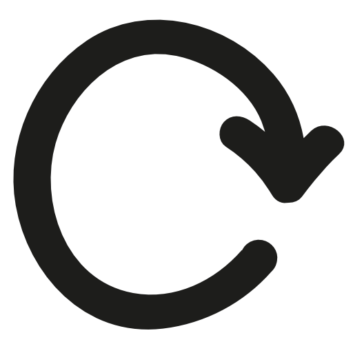 Repeat hand drawn circular arrow symbol