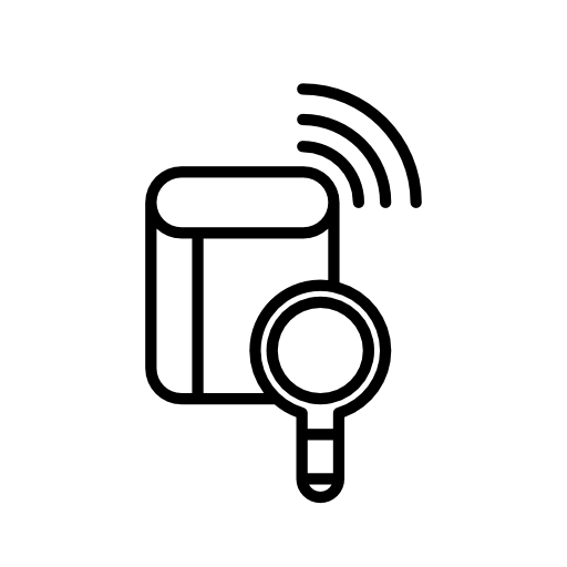 Wireless search symbol in a circle