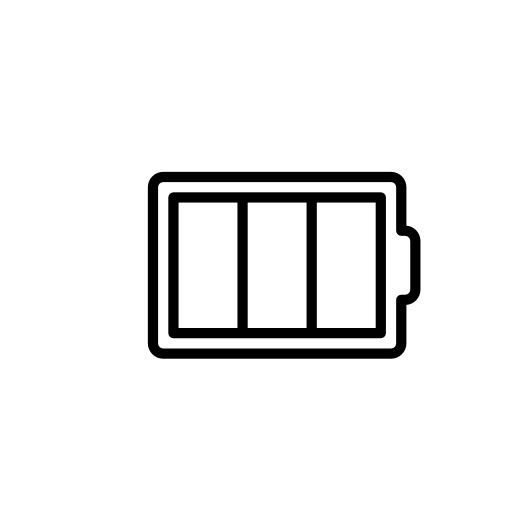 Battery outline in a circle