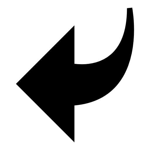 Arrow black shape pointing left, IOS 7 interface symbol