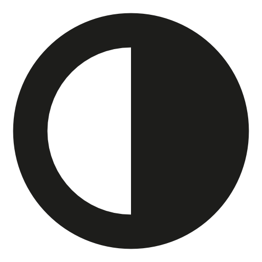 Contrast interface circular symbol half black half white