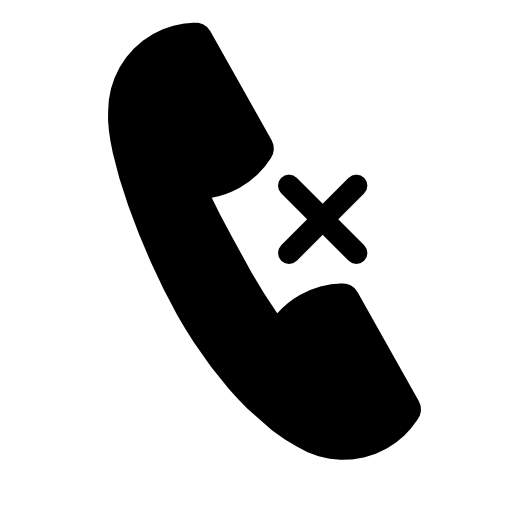 Cancel phone call auricular symbol with a cross