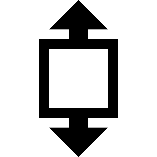 Height size symbol of a square with arrows