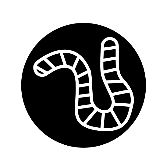 Worm outline inside a circle