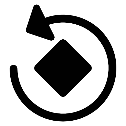 Rotate circular arrow around a rotated square