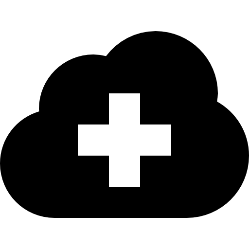 Cloud black with plus sign