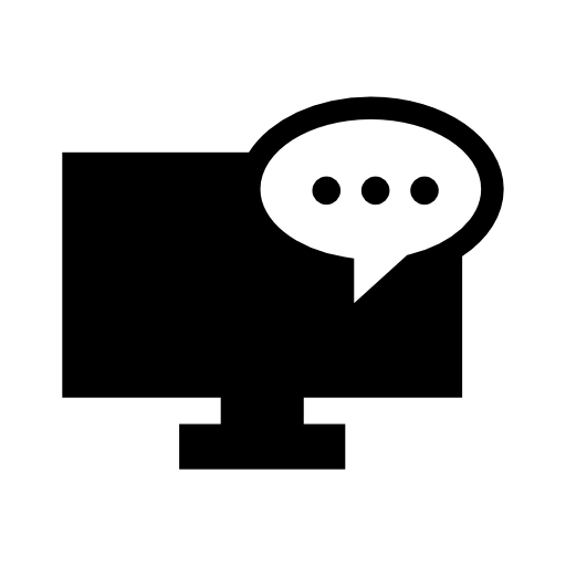 Monitor and rounded speech bubble