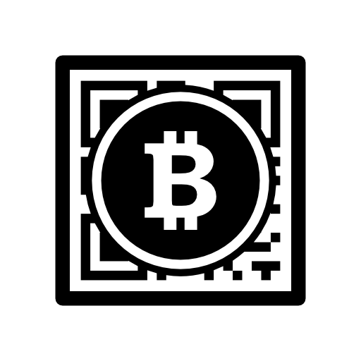 Bitcoin with qr code interface commercial symbol of money