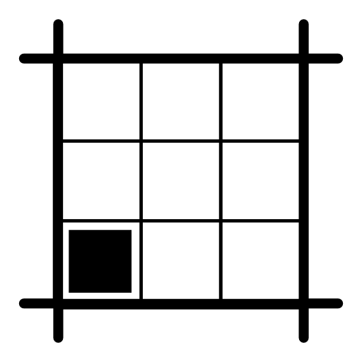 Square layout with boxes