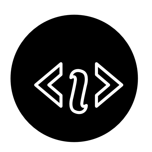 Code info symbol in a circle