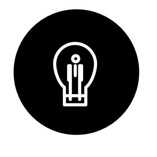 Lightbulb outline in a circle