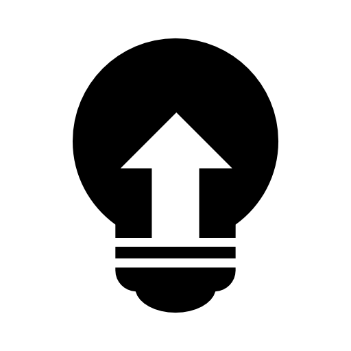 Light bulb with up arrow