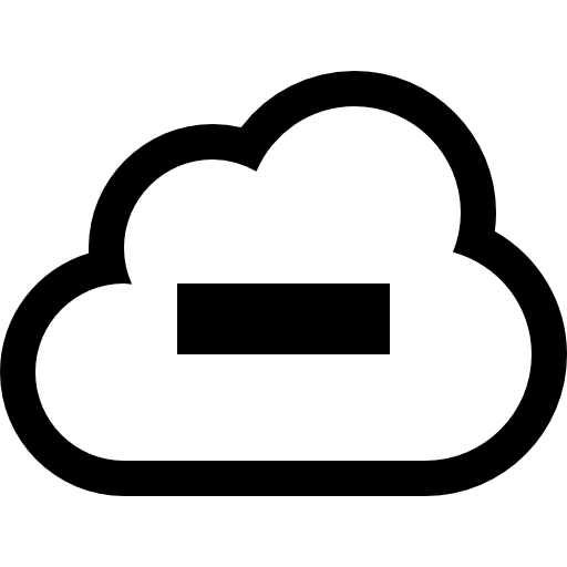 Cloud outline symbol with minus sign