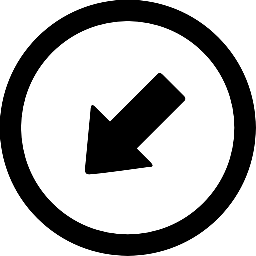 Arrow in a circle point to left down