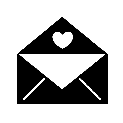 Love message open envelope