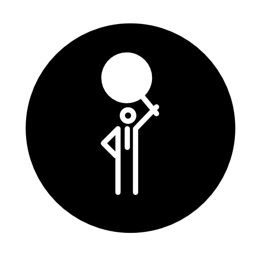 Person search symbol in a circle