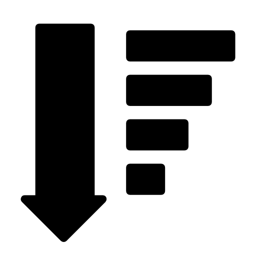 Order interface symbol with down arrow