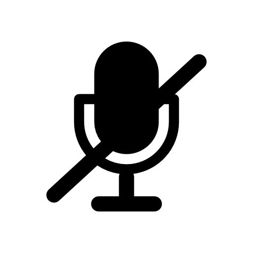 Microphone with a slash interface symbol