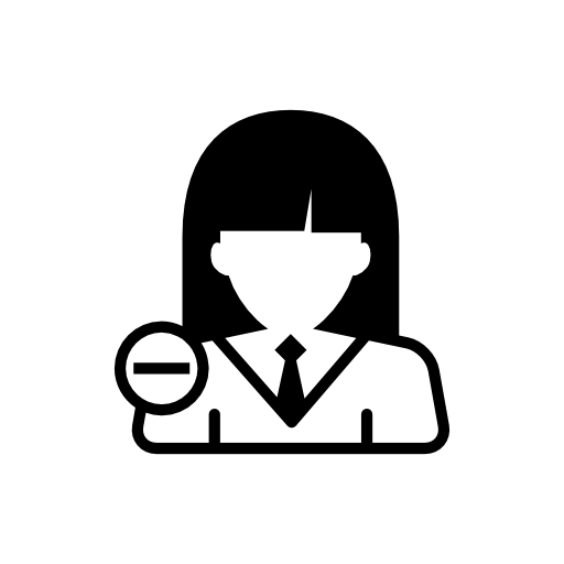 Woman user close up with minus symbol