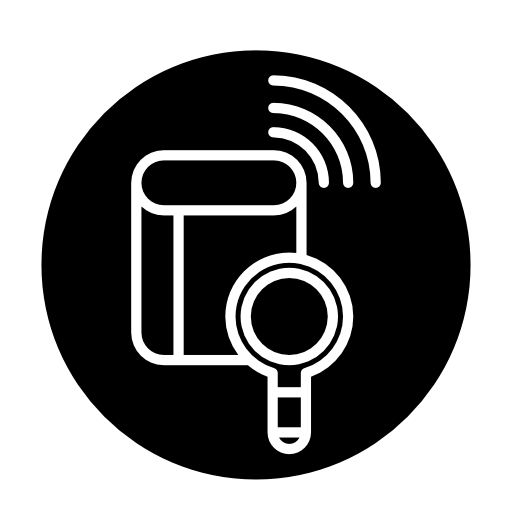 Wireless search symbol in a circle
