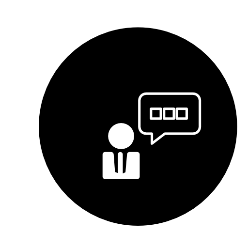 Person speech circular symbol