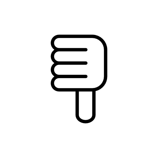 Thumb down basic symbol outline