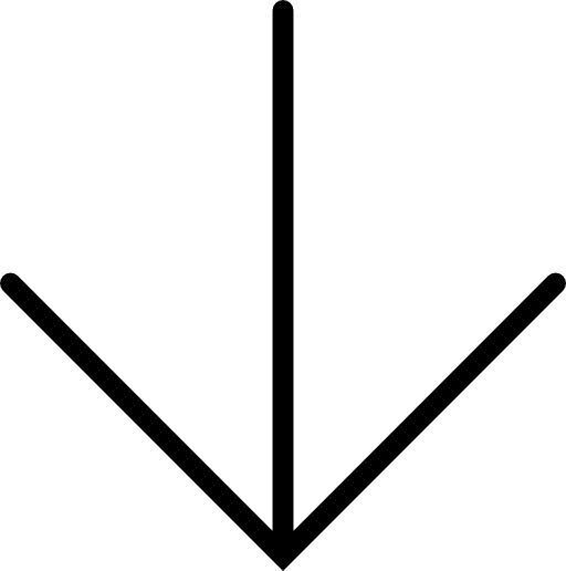 Arrow down thin outline